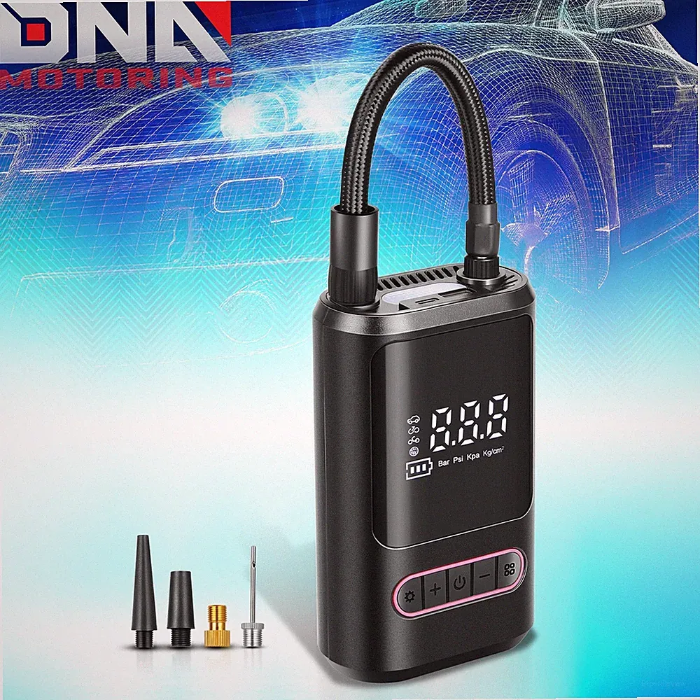 150PSI Wireless Car Tire Inflator Charger Portable Air Compressor Pump Pink