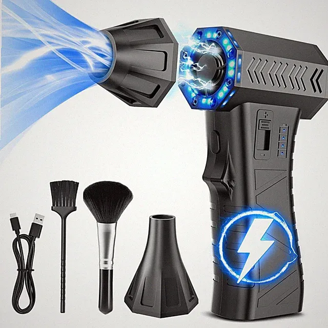 Compressed Air Duster - 300000RPM Super Power Electric Air Duster Variable Sp...