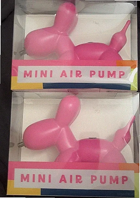 Lot of 2 Vivitar AP-KD34-BD Pink Balloon Dog Mini Air Pumps Electric 1-Button 9"