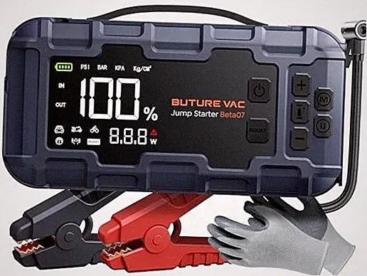 Portable 10-in-1 Car Battery Jump Starter with Air Compressor 8000A 160PSI 45W