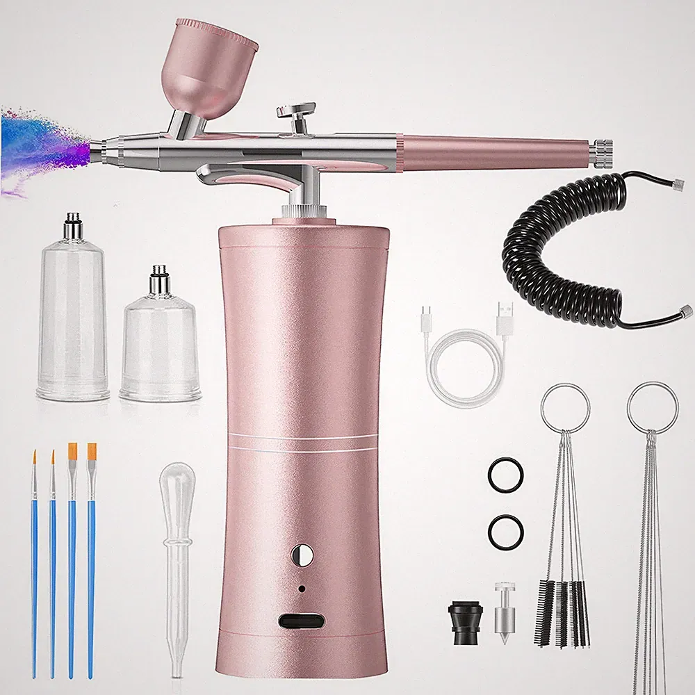 Portable Air Compressor Kit Airbrush Paint Spray Gun Nail CakeTattoo Airbrush