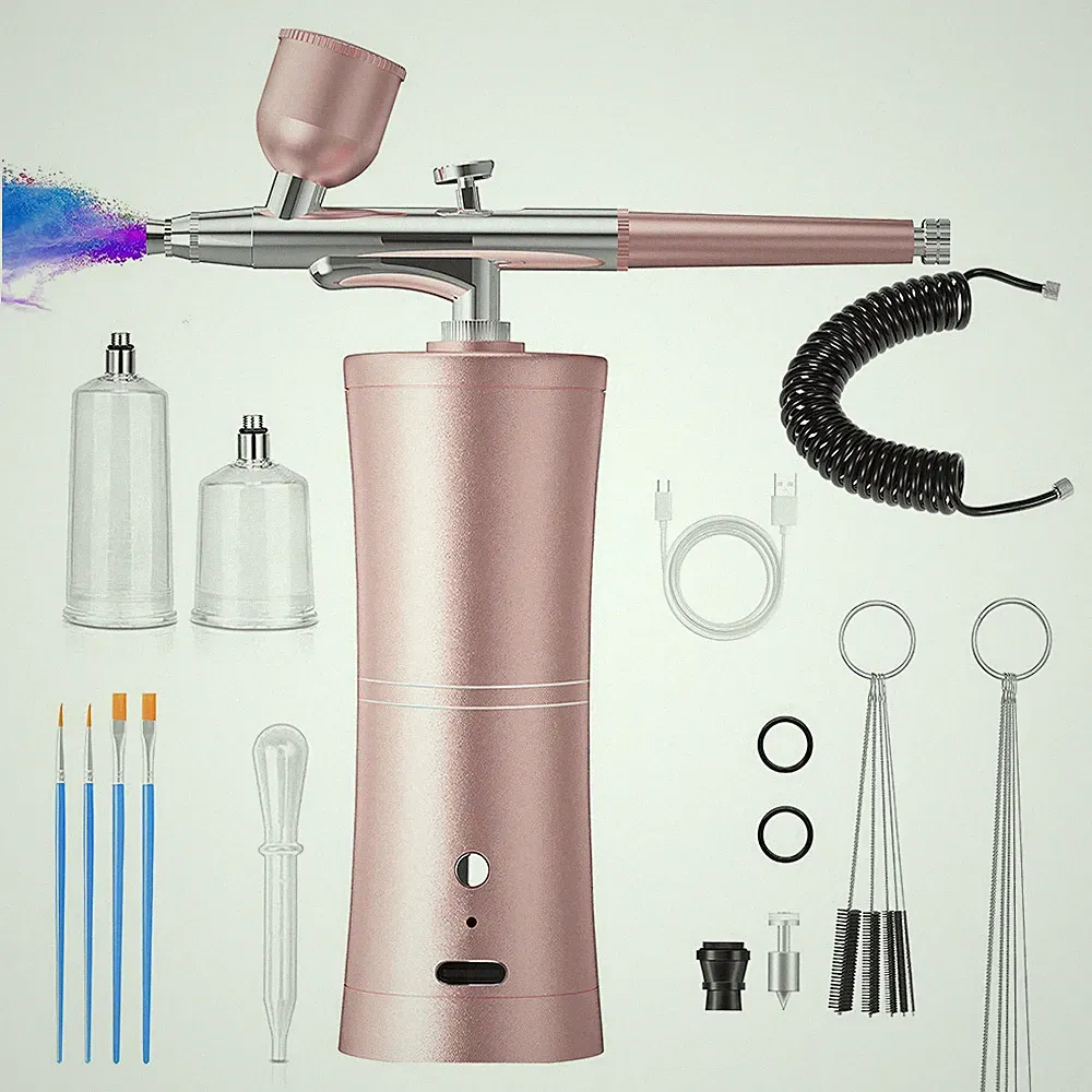 Portable Air Compressor Kit Gun Spray Airbrush Nail Art Paint Tattoo Tool Set