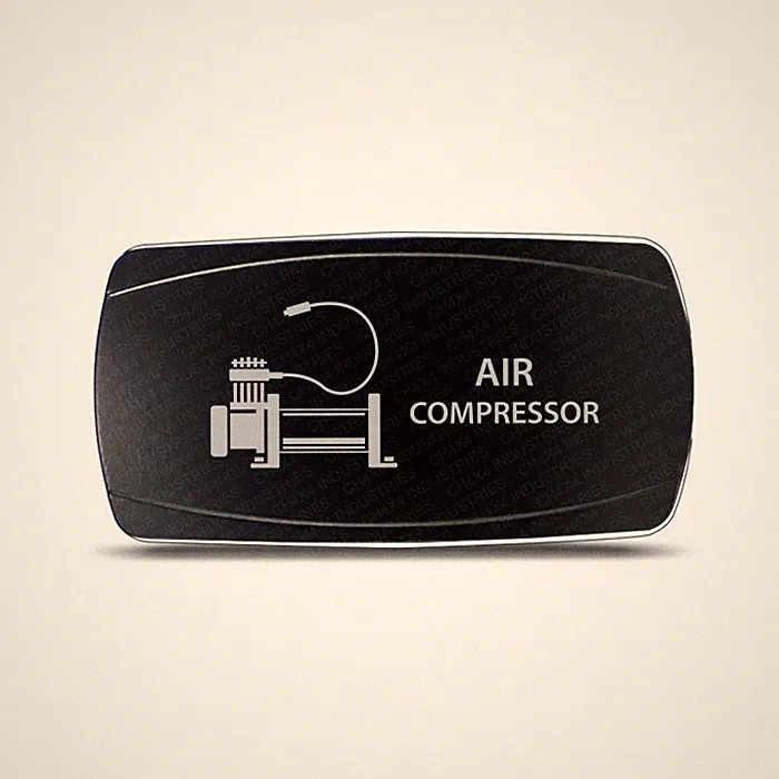 Rocker Switch Air Compressor Symbol - Horizontal - Pink LED